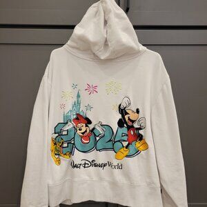 Disneyland Women's Zip Up Hoodie, Mickey & Minnie 2025, Size 2XL